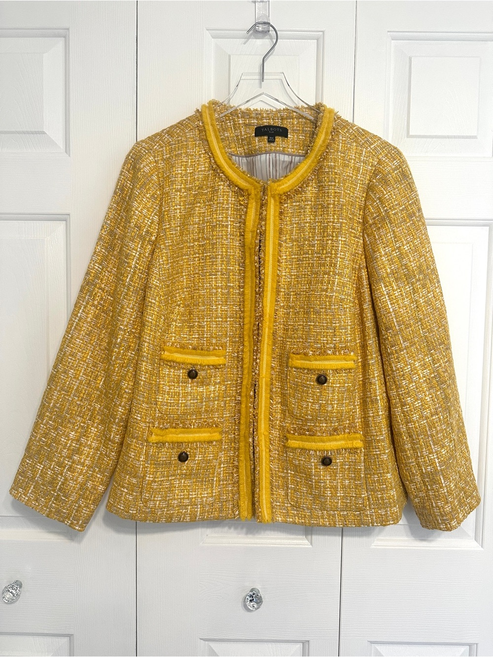 Talbots Plus | Tweed Fringe-Trim Blazer